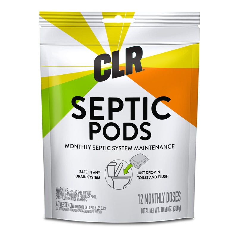 CLR Septic System Treatment Pods, Hassle-Free, Dissolvable and Easy to Flush, Formulated with Biobased Ingredients, Helps prevent Clogs and Build-up, 1 Year Supply - Image 1
